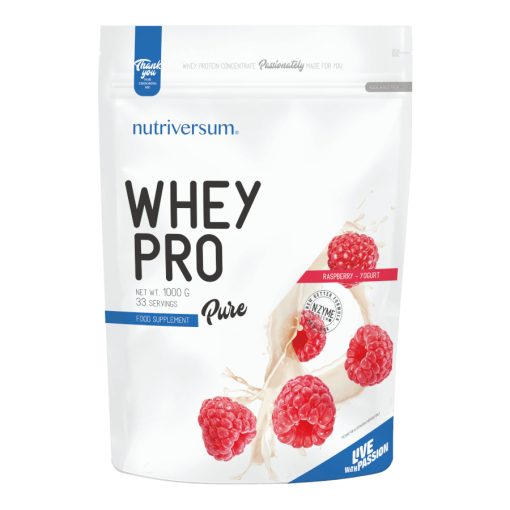 Whey PRO - 1 000 g - PURE - Nutriversum - málna-joghurt