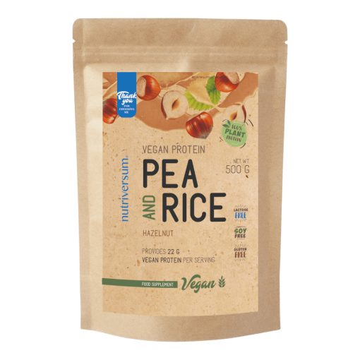 Pea & Rice Vegan Protein - 500g - VEGAN - Nutriversum - mogyoró